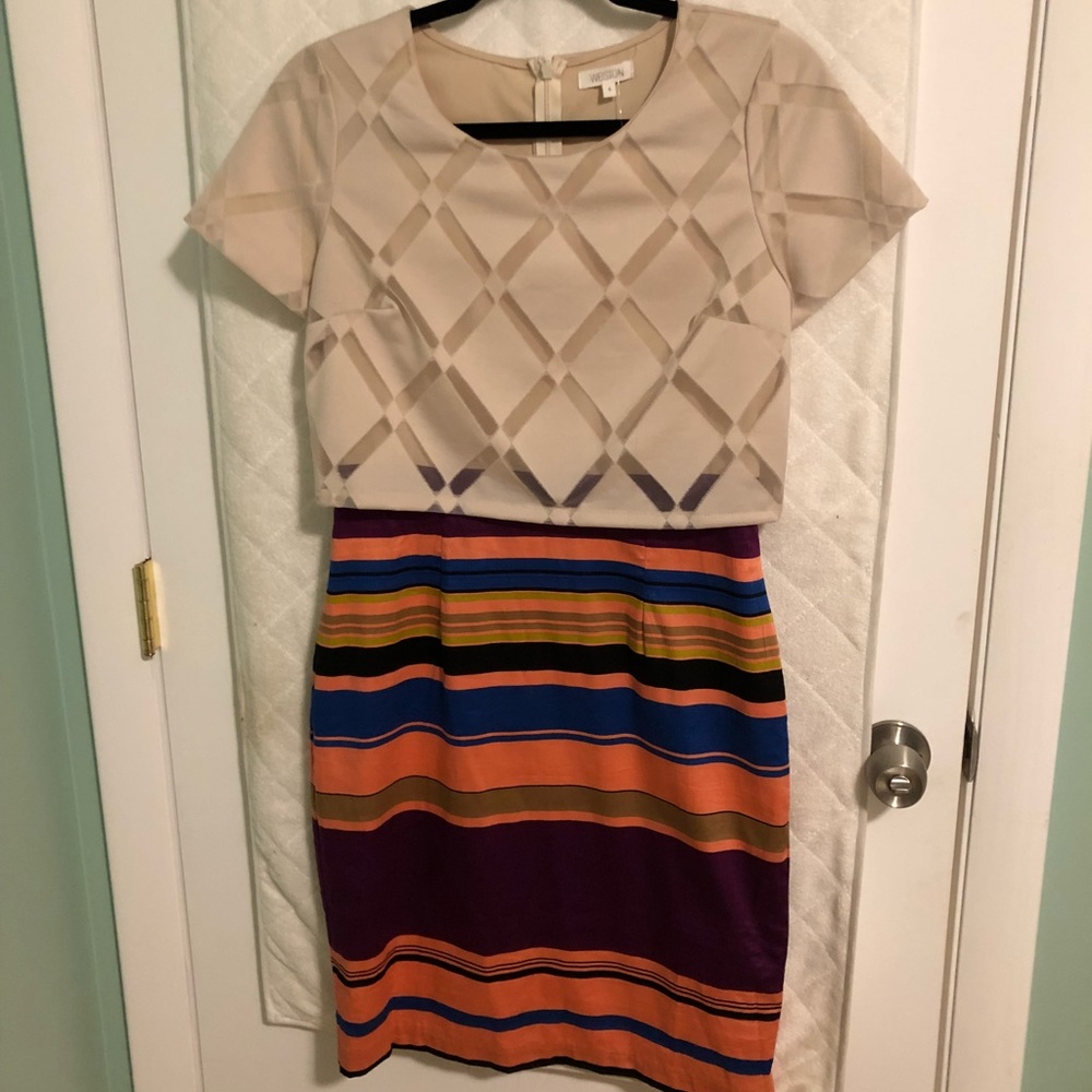 Anthropologie dress, multi color stripes. NWT.